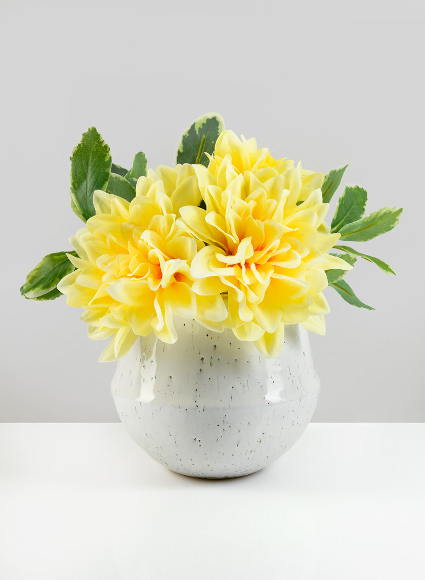 31in Long Double Yellow Dahlia Stem Decor Jamaligarden