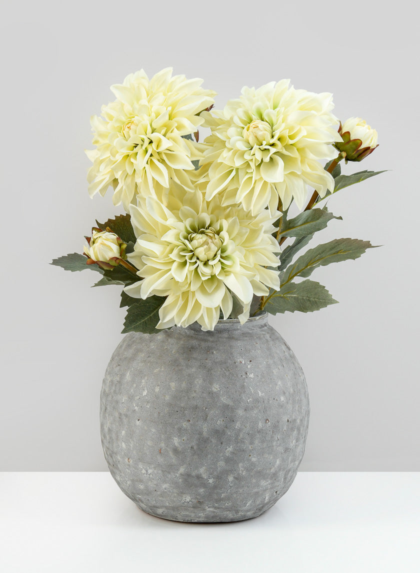 8.5in Wide Arita Aged Cement Boule Vase Decor Jamaligarden
