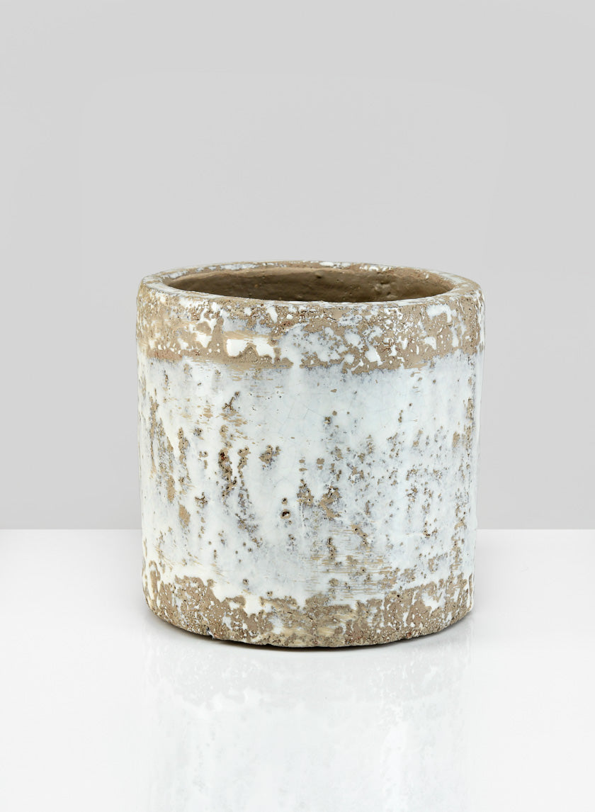 5.5in Tall Antique White Jardin Pot Decor Jamaligarden