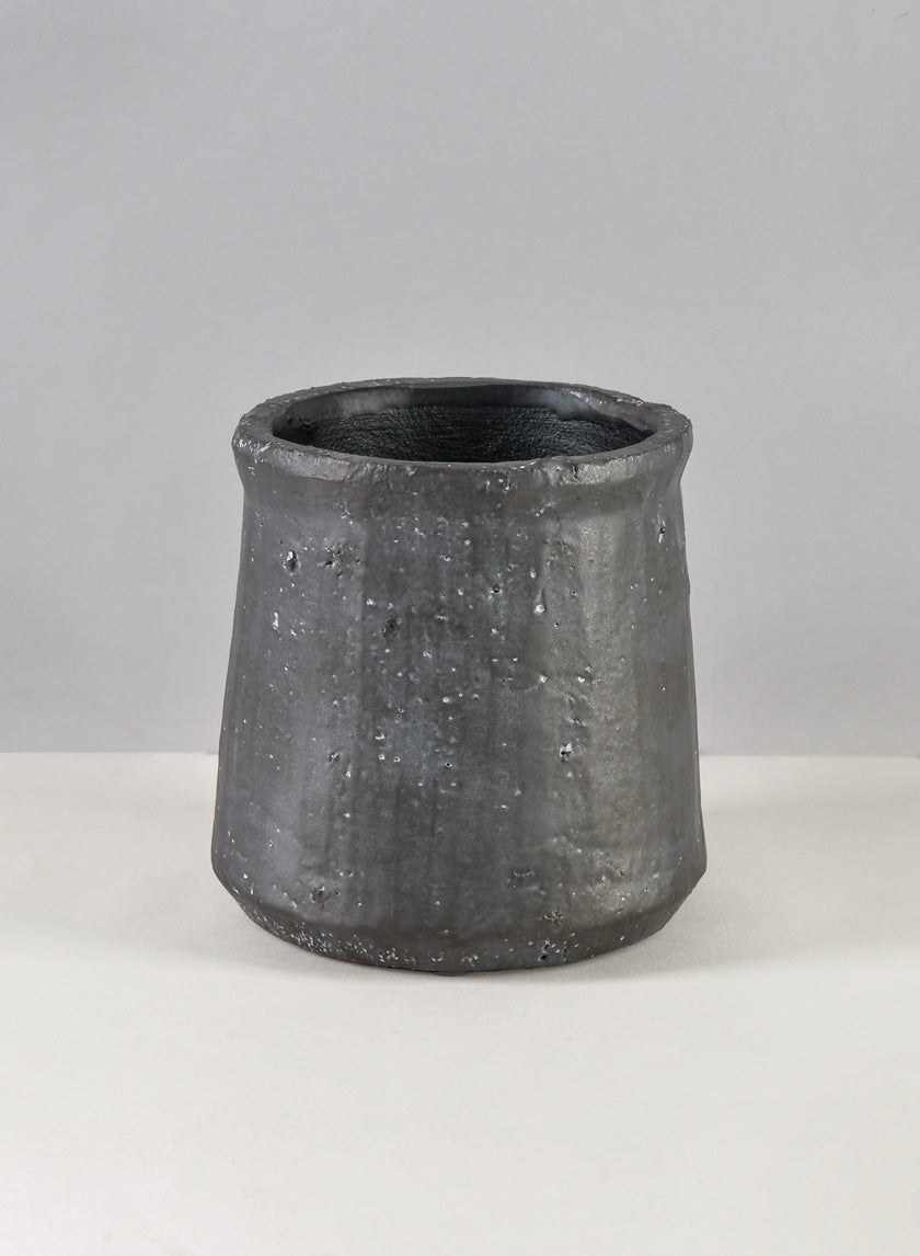 5in Tall Hagi Black Terrazo Planter Decor Jamaligarden