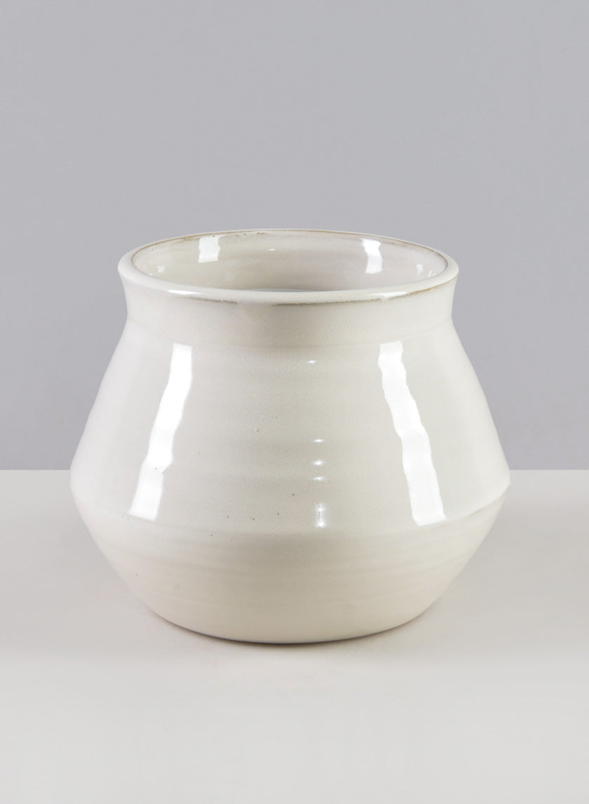 7in Wide Kasama White Artisan Bowl Decor Jamaligarden