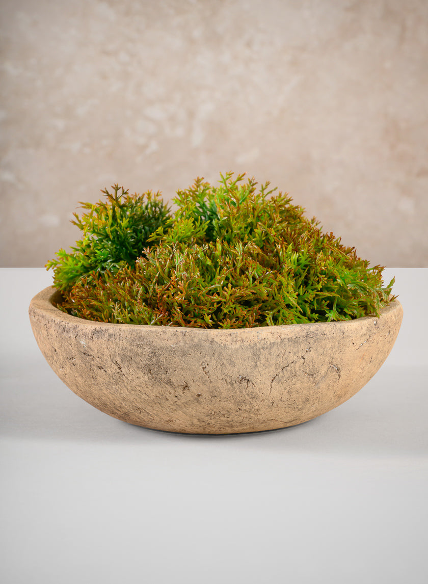 7in Wide Leiria Antique Earth Tone Stoneware Bowl Decor Jamaligarden