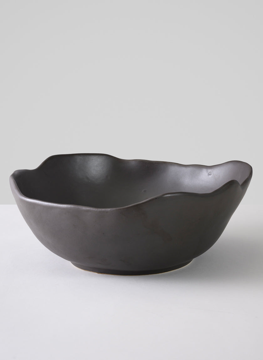 12in Wide Matte Black Ceramic Centerpiece Bowl Decor Jamaligarden