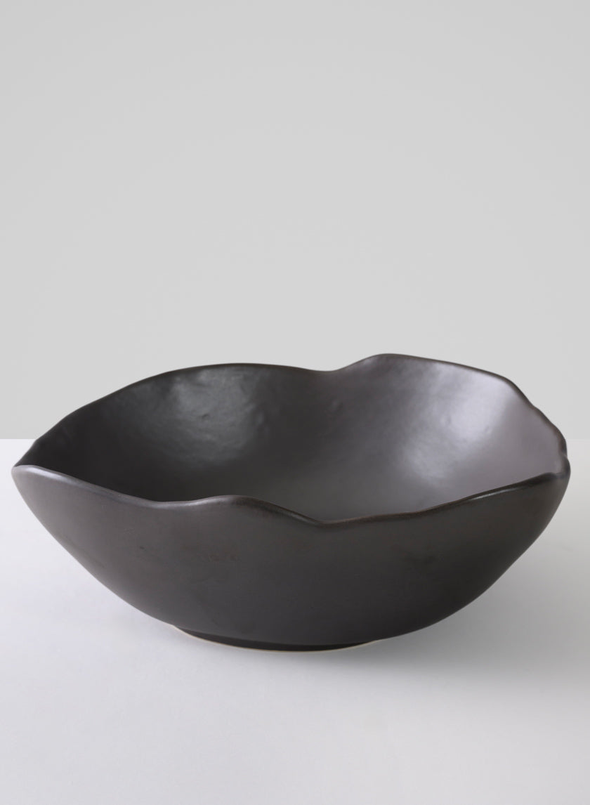12in Wide Matte Black Ceramic Centerpiece Bowl Decor Jamaligarden