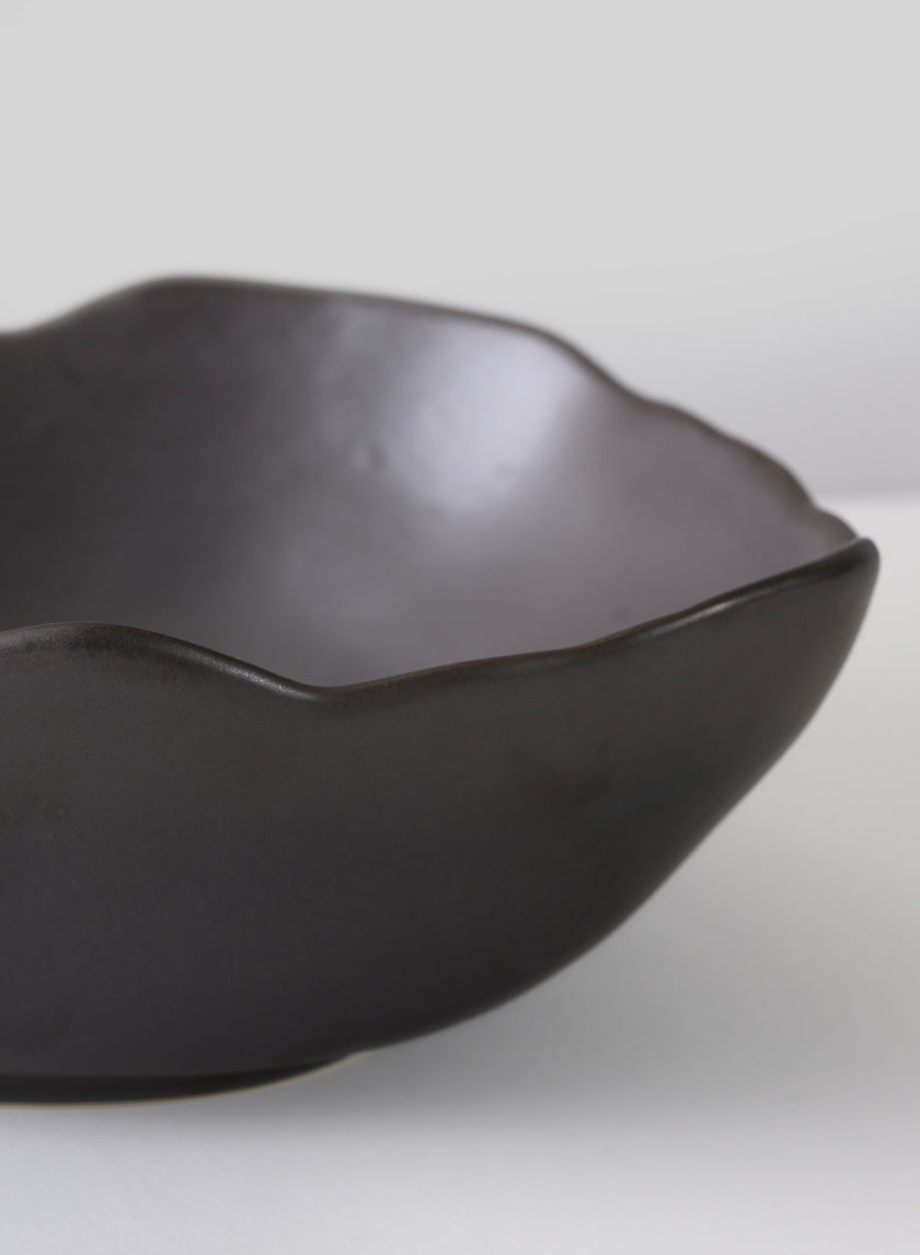 12in Wide Matte Black Ceramic Centerpiece Bowl Decor Jamaligarden