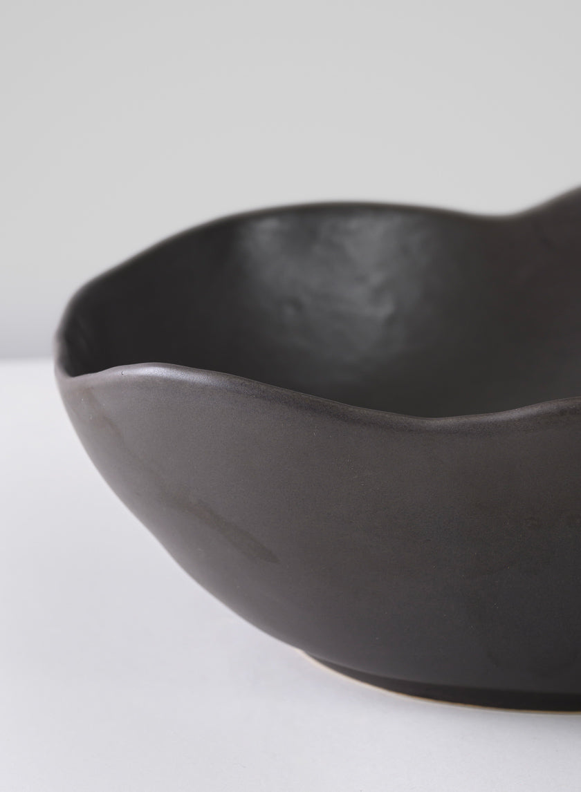 12in Wide Matte Black Ceramic Centerpiece Bowl Decor Jamaligarden
