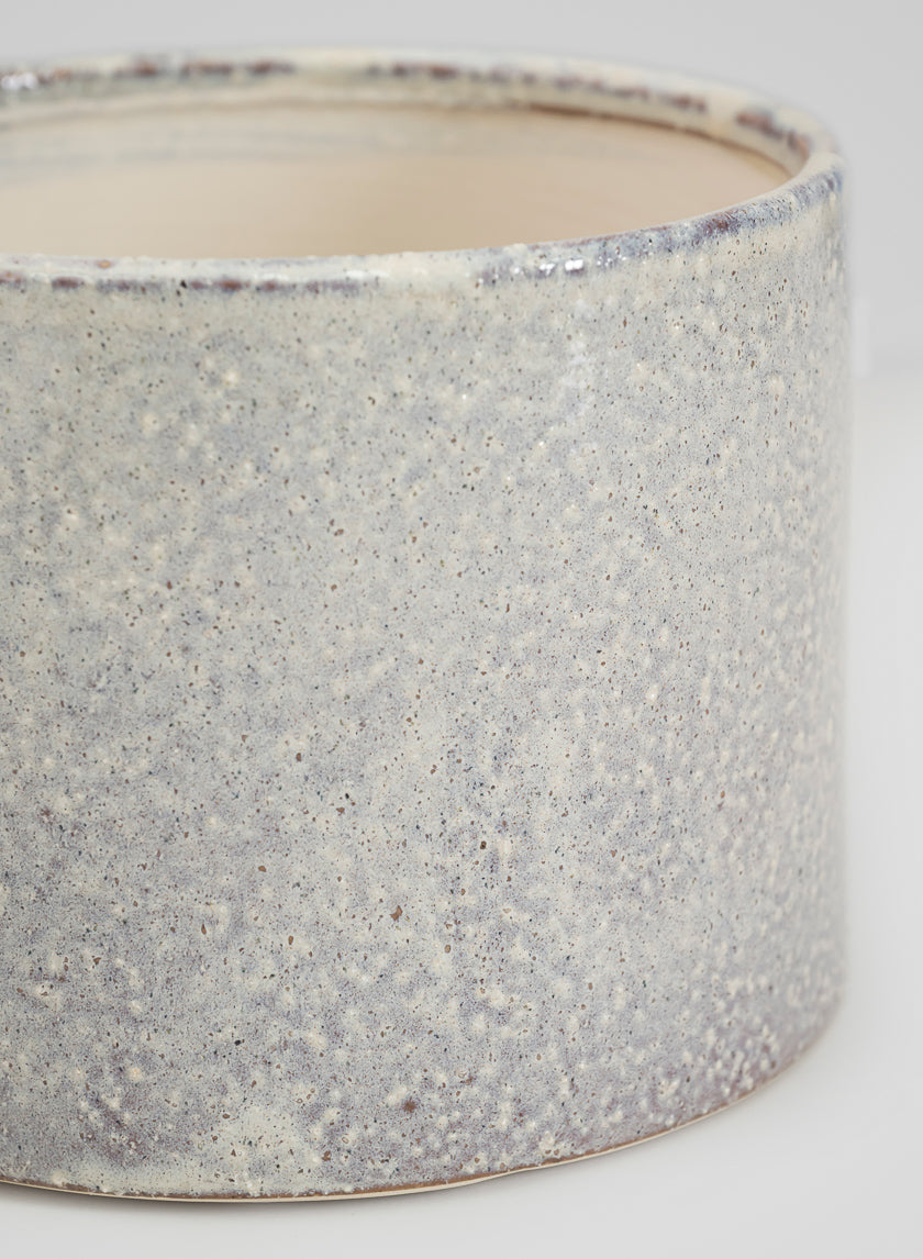 5.5in Tall Glaze Cloud Gray Ceramic Cylinder Vase Decor Jamaligarden