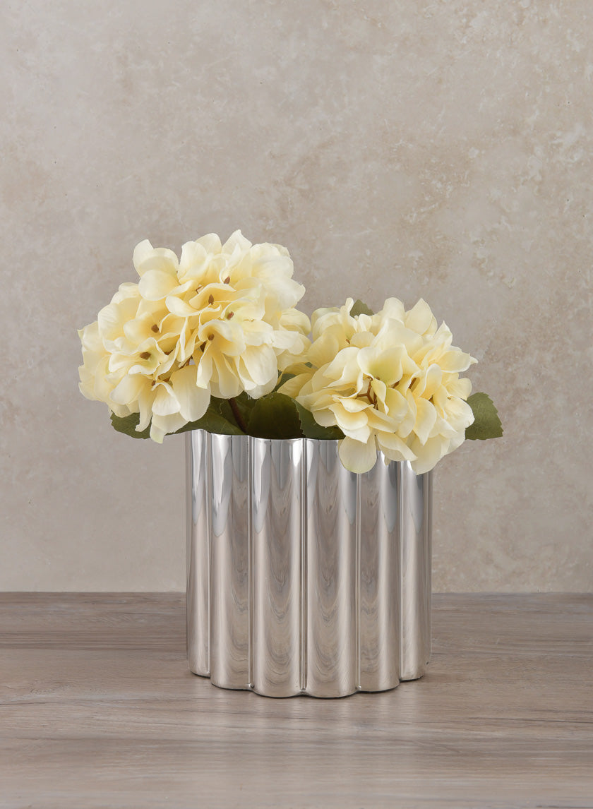 6in Tall Nuage Silver Stainless Steel Vase Decor Jamaligarden