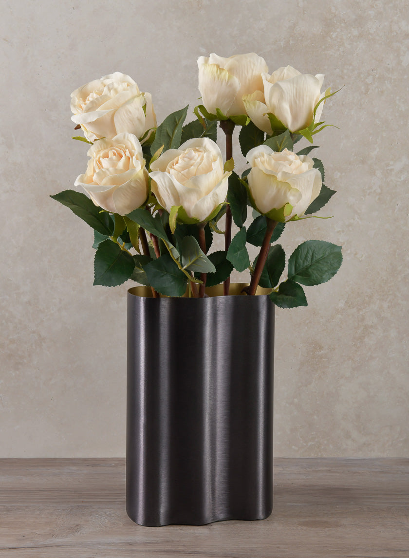8in Tall Black Cobra Brushed Stainless Steel Vase Decor Jamaligarden