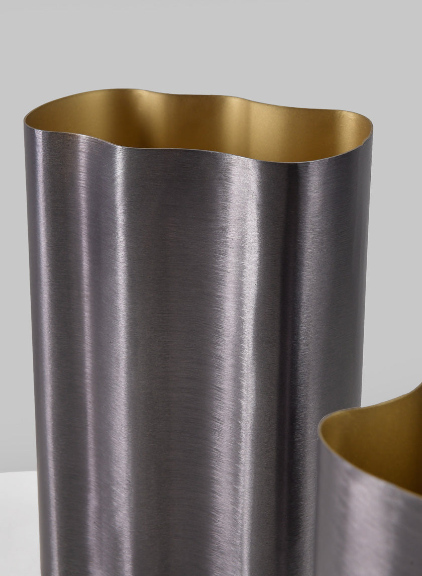 8in Tall Black Cobra Brushed Stainless Steel Vase Decor Jamaligarden