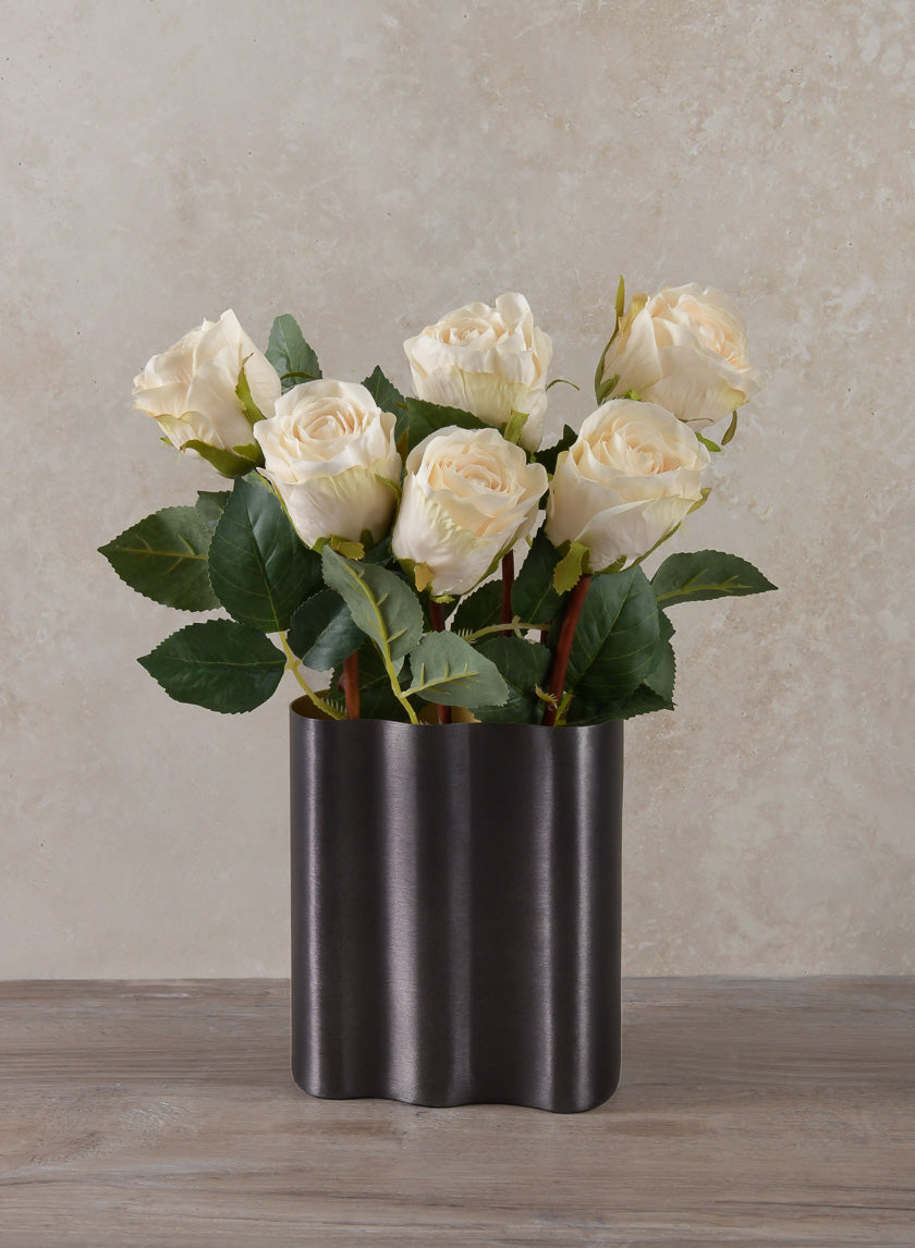 6in Tall Black Cobra Brushed Stainless Steel Vase Decor Jamaligarden