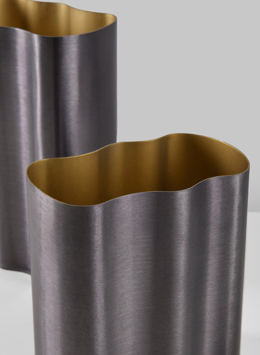 6in Tall Black Cobra Brushed Stainless Steel Vase Decor Jamaligarden