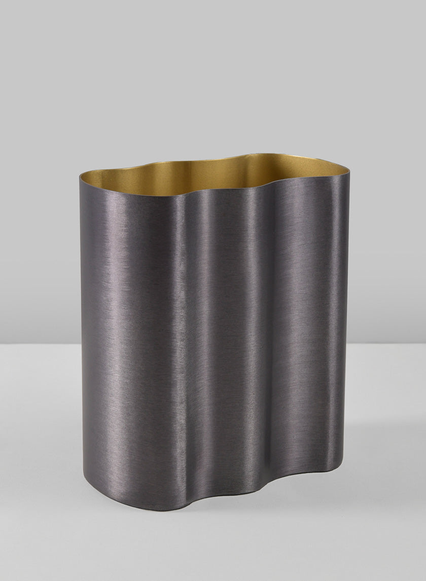 6in Tall Black Cobra Brushed Stainless Steel Vase Decor Jamaligarden