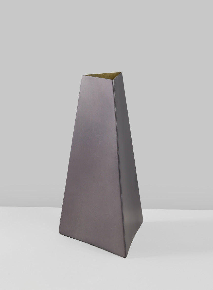 8.25in Tall Pisa Triangle Stainless Steel Vase Decor Jamaligarden