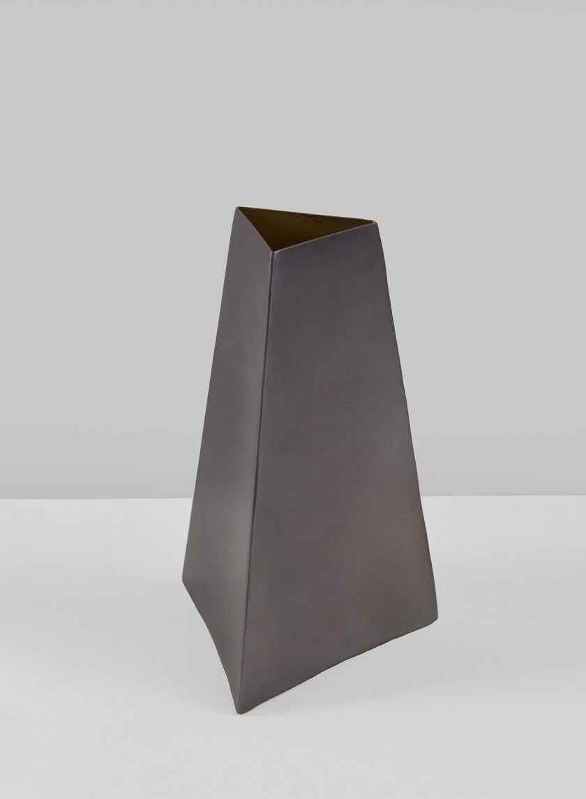 6.75in Tall Pisa Triangle Stainless Steel Vase Decor Jamaligarden