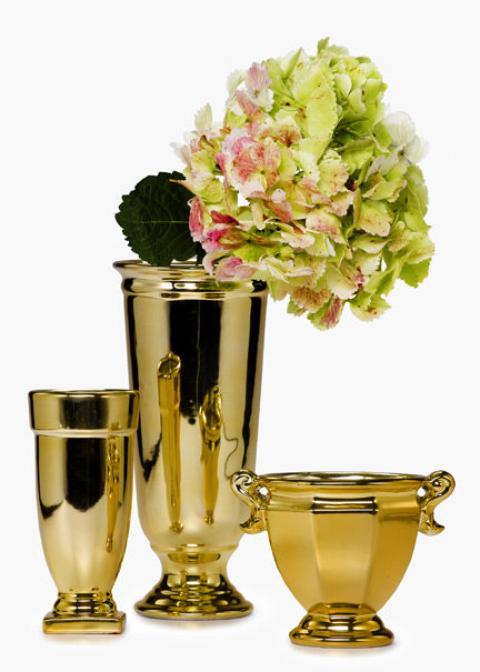 Shiny Gold Ceramic Vases Decor Jamaligarden