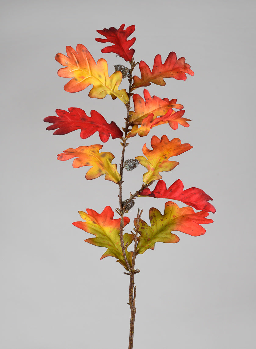 34in Long Fall Oak Leaf Spray With Acorns Decor Jamaligarden