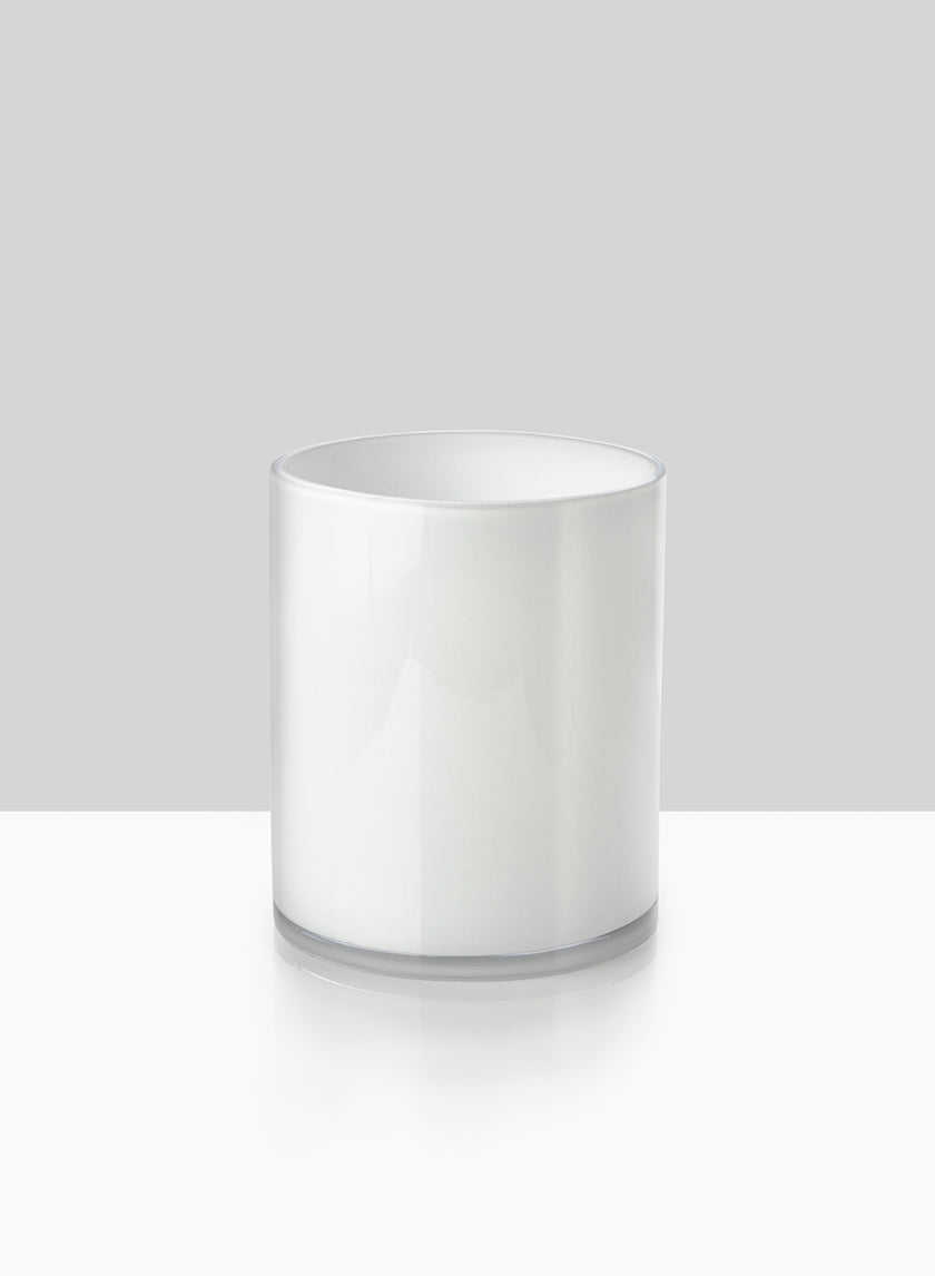White Cylinder Glass Vases Decor Jamaligarden White 6in EACH