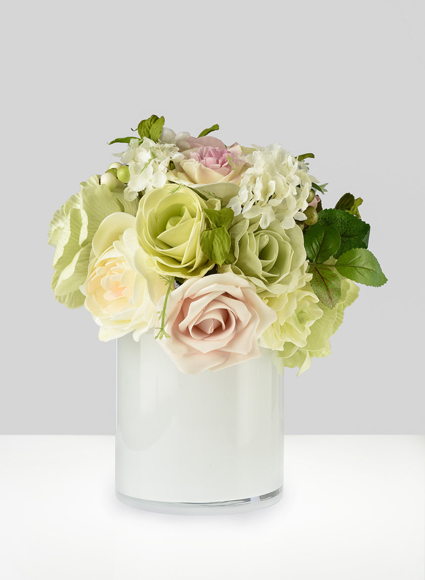 White Cylinder Glass Vases Decor Jamaligarden
