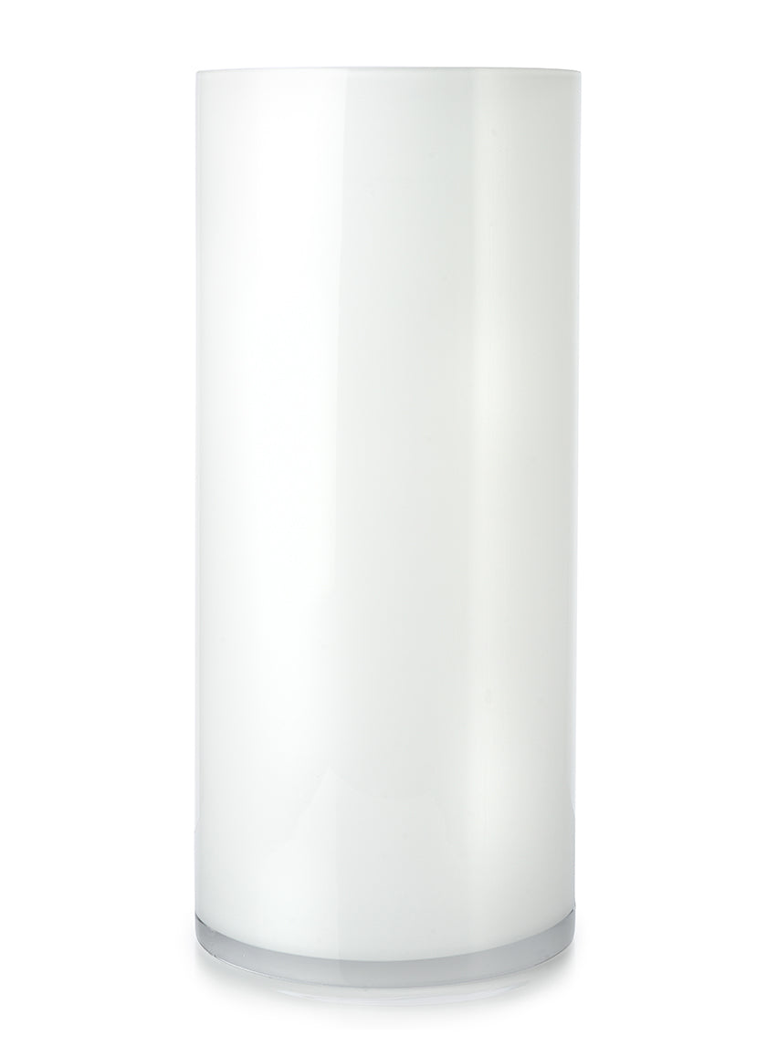 White Cylinder Glass Vases Decor Jamaligarden White 16in EACH