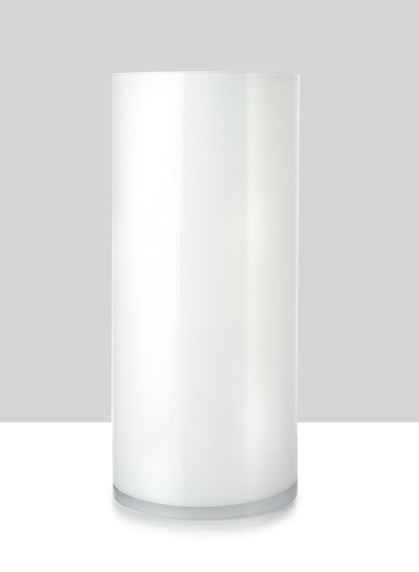 White Cylinder Glass Vases Decor Jamaligarden White 12in EACH