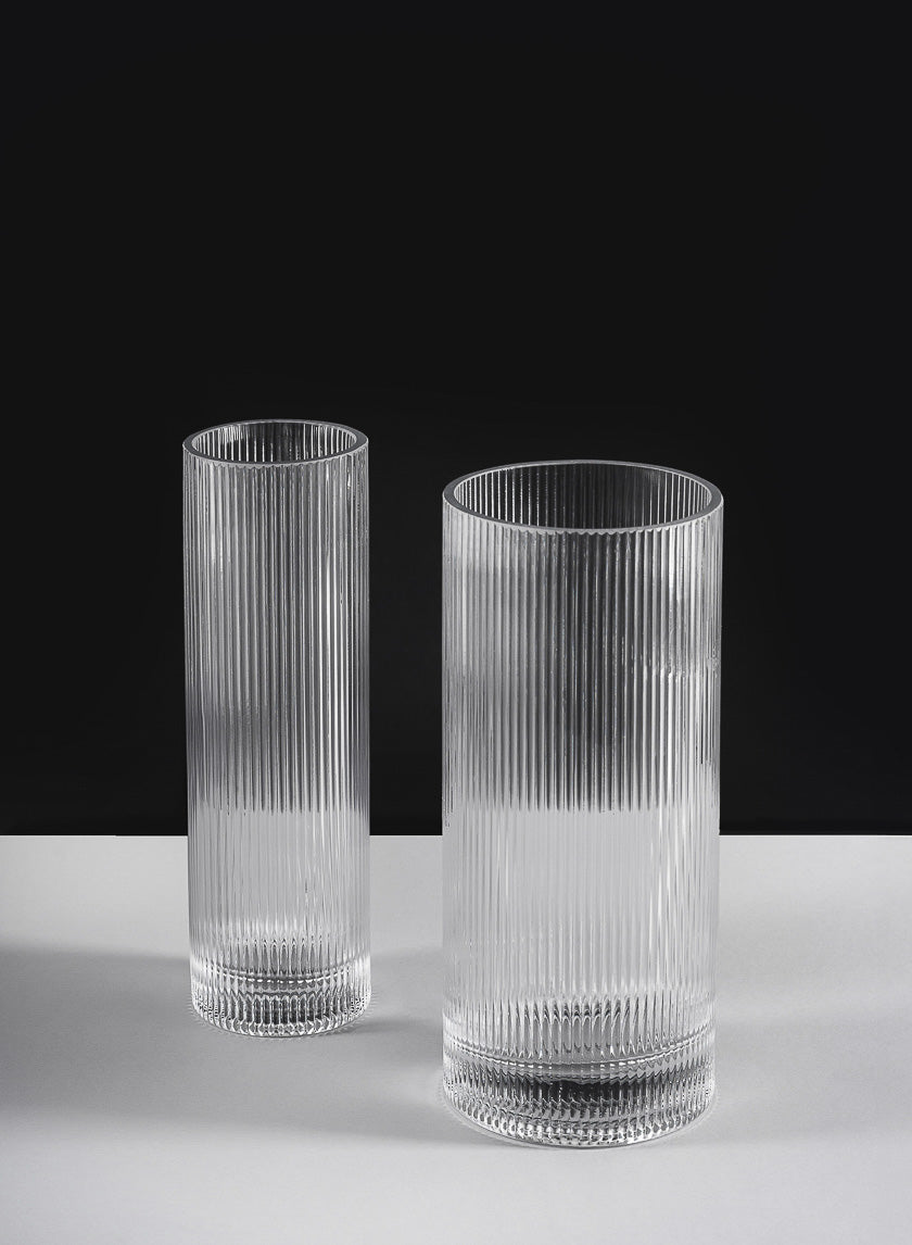 Vienna Pleated Glass Cylinder Decor Jamaligarden