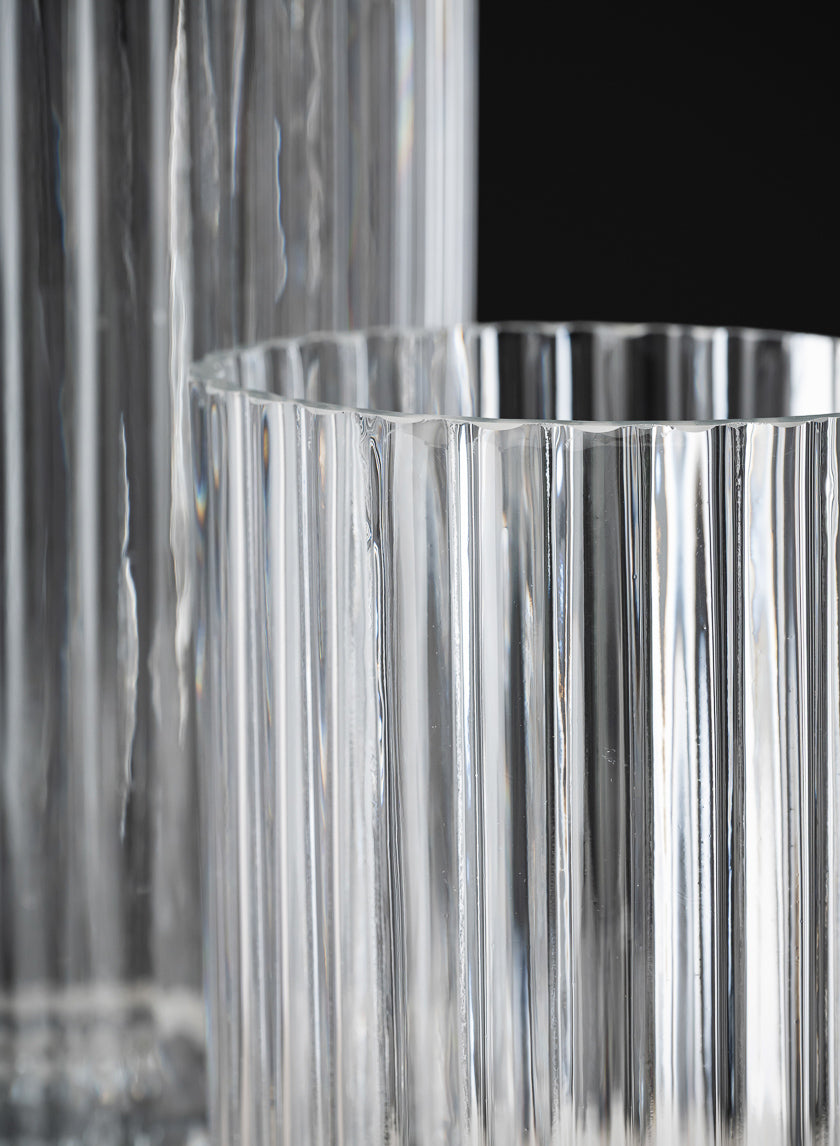 Pleated Glass Pedestal Hurricane Decor Jamaligarden