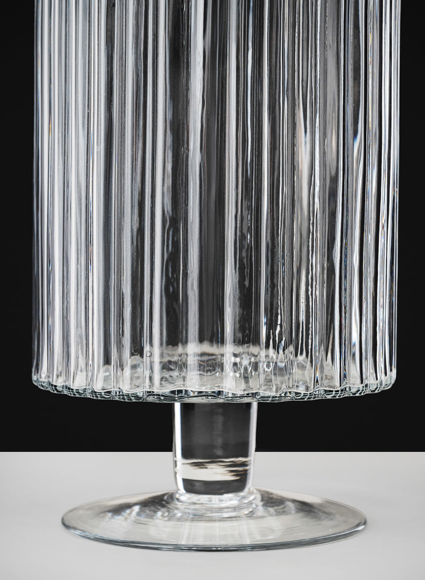 Pleated Glass Pedestal Hurricane Decor Jamaligarden