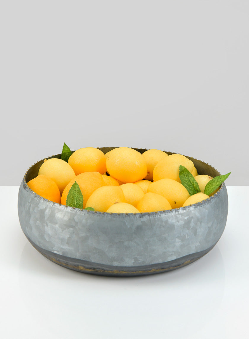 12in Wide Bizantine Galvanized Iron Bowl Decor Jamaligarden