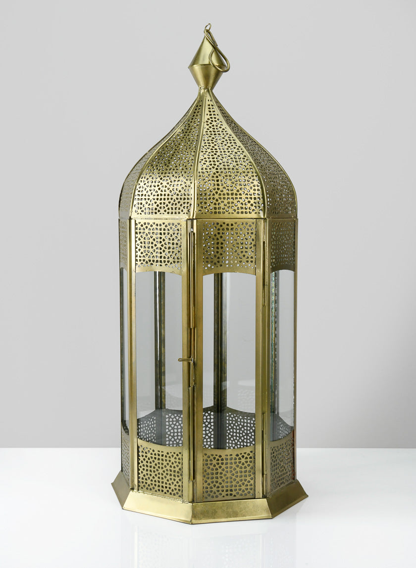 21.5in Tall Gold Aravali Lantern Decor Jamaligarden