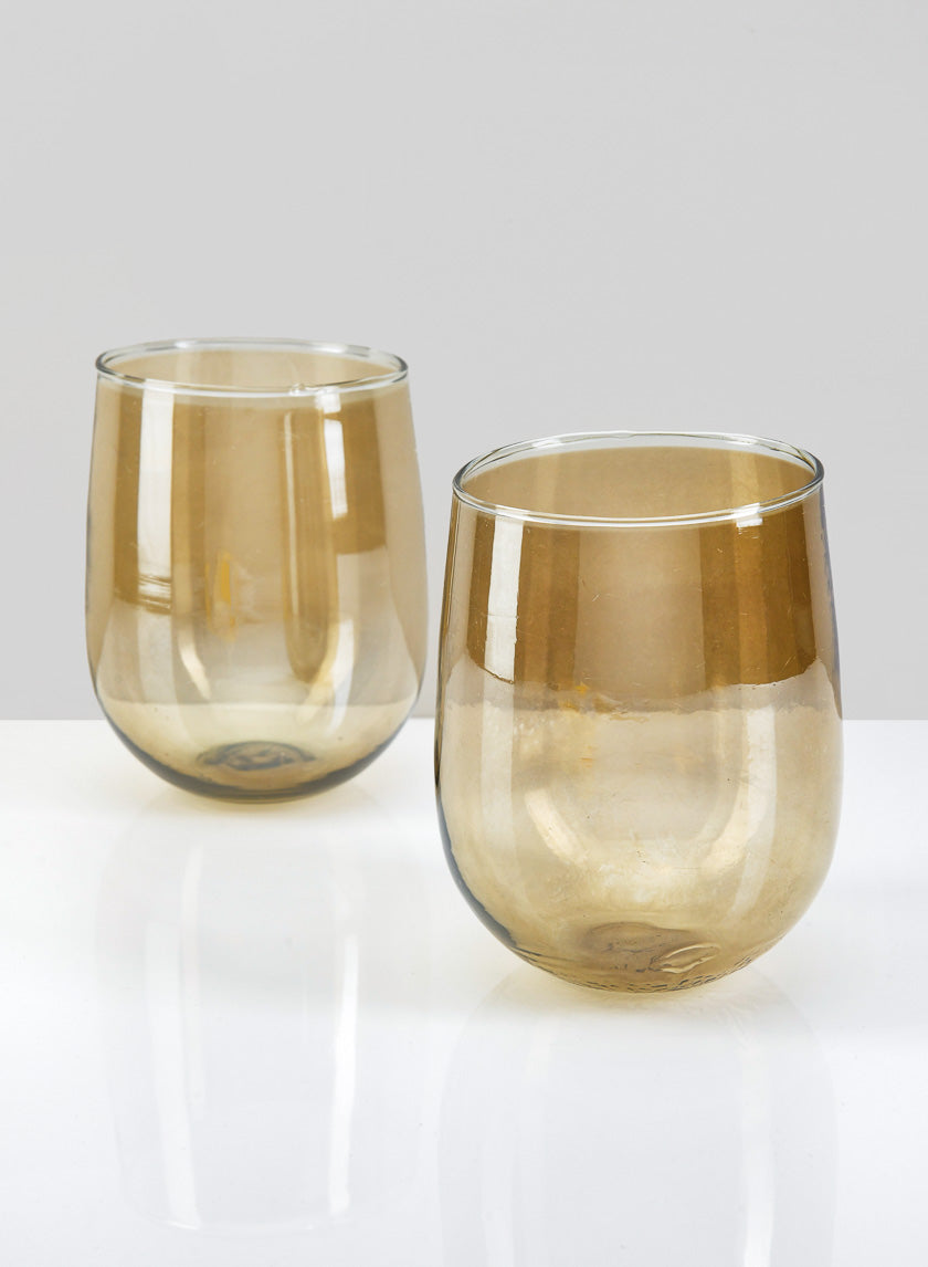 4.25in Tall Malaga Brown Luster Glass Holder Decor Jamaligarden