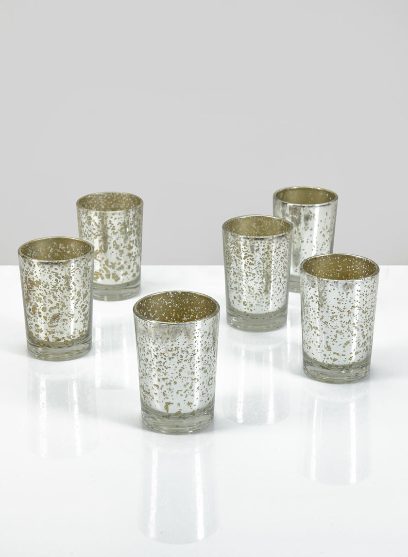 3.25in Tall Old Silver Mercury Votive Glass Holder Decor Jamaligarden