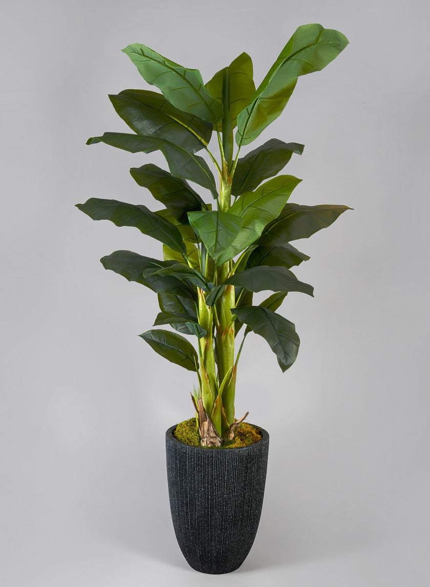 19in Tall Nordic BLK Real Look PVC Lightweight Planter Decor Jamaligarden