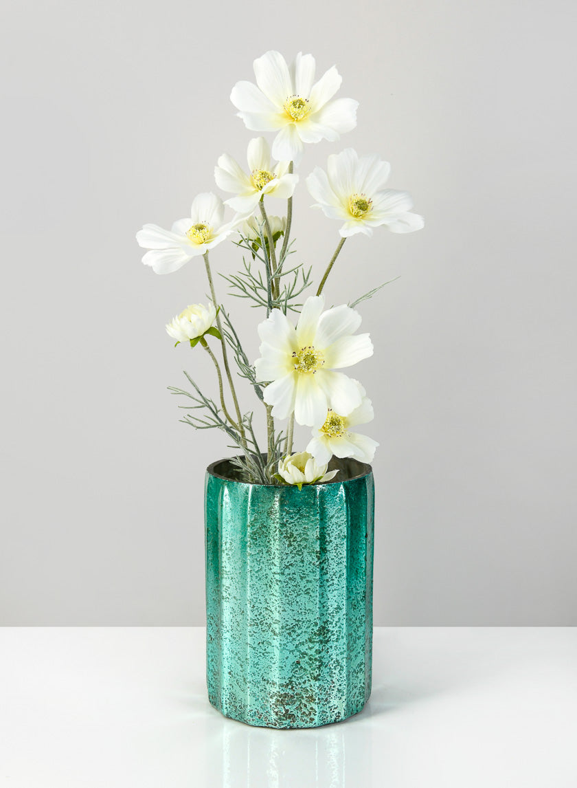 6in Tall Norvege Antique Teal Glass Vase Decor Jamaligarden