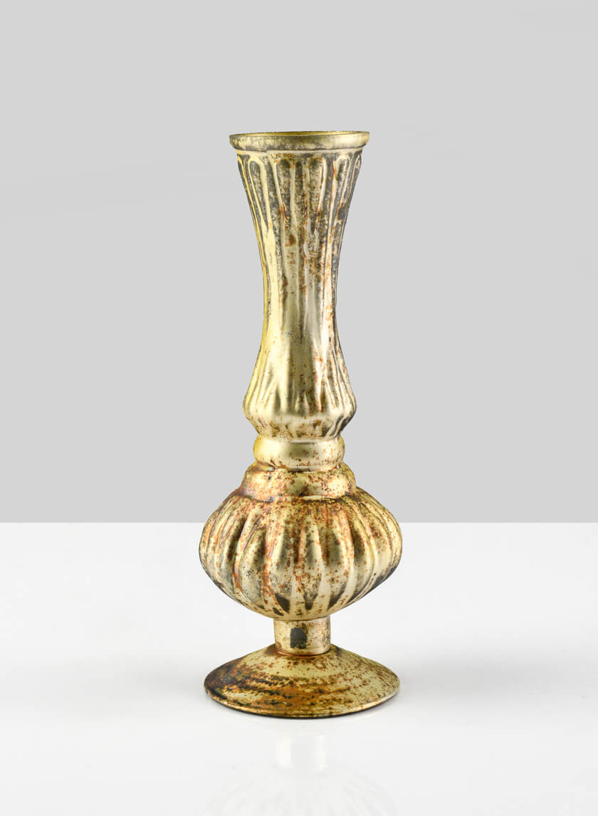 7in Tall Gold Diamond Glass Bud Vase Decor Jamaligarden