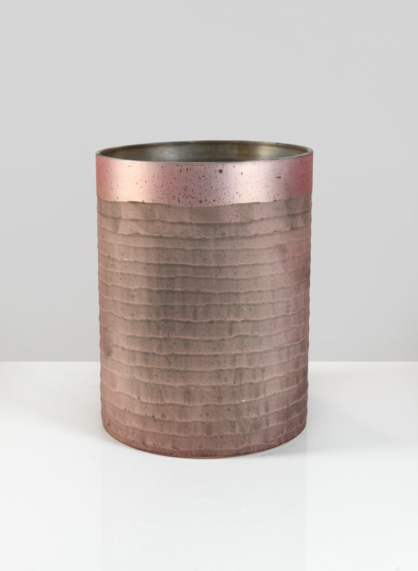 7.75in Tall Tromso Matte Rose Glass Cylinder Decor Jamaligarden