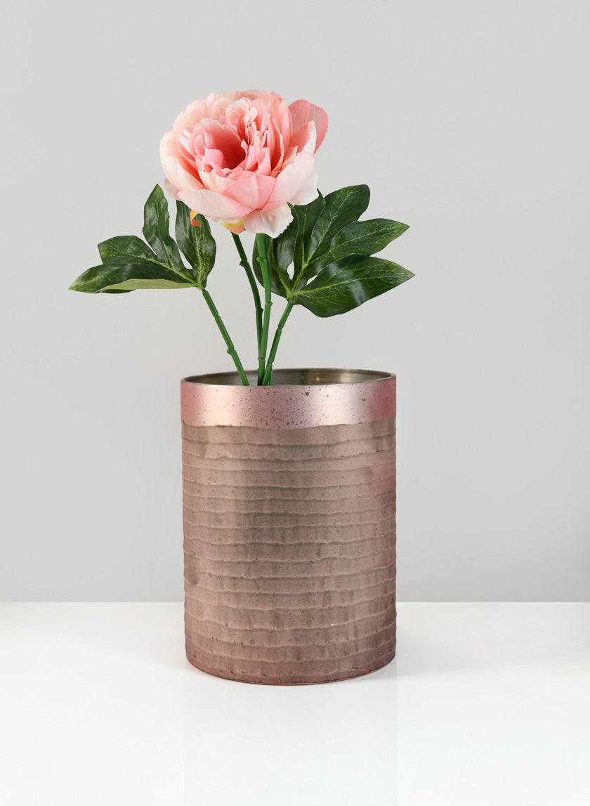 7.75in Tall Tromso Matte Rose Glass Cylinder Decor Jamaligarden