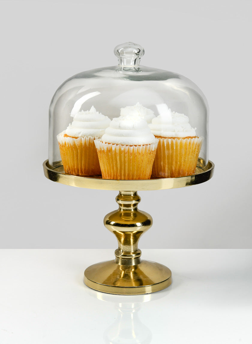 11in Tall Glass Dome With Gold Stand Decor Jamaligarden