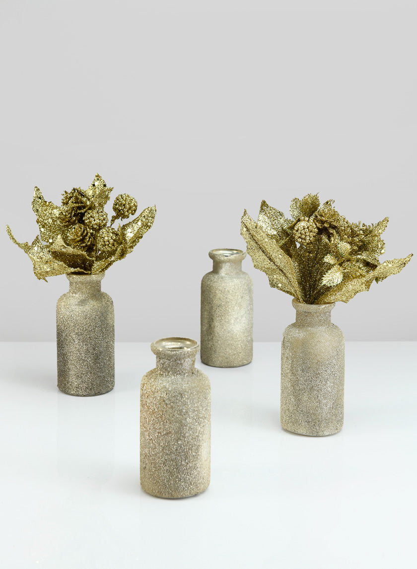 4.5in Tall Harem Gilded Glass Mini Bottle Decor Jamaligarden