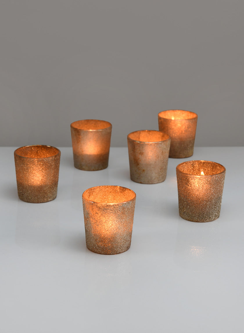 2.5in Tall Harem Gilded Glass Votive Holder Decor Jamaligarden