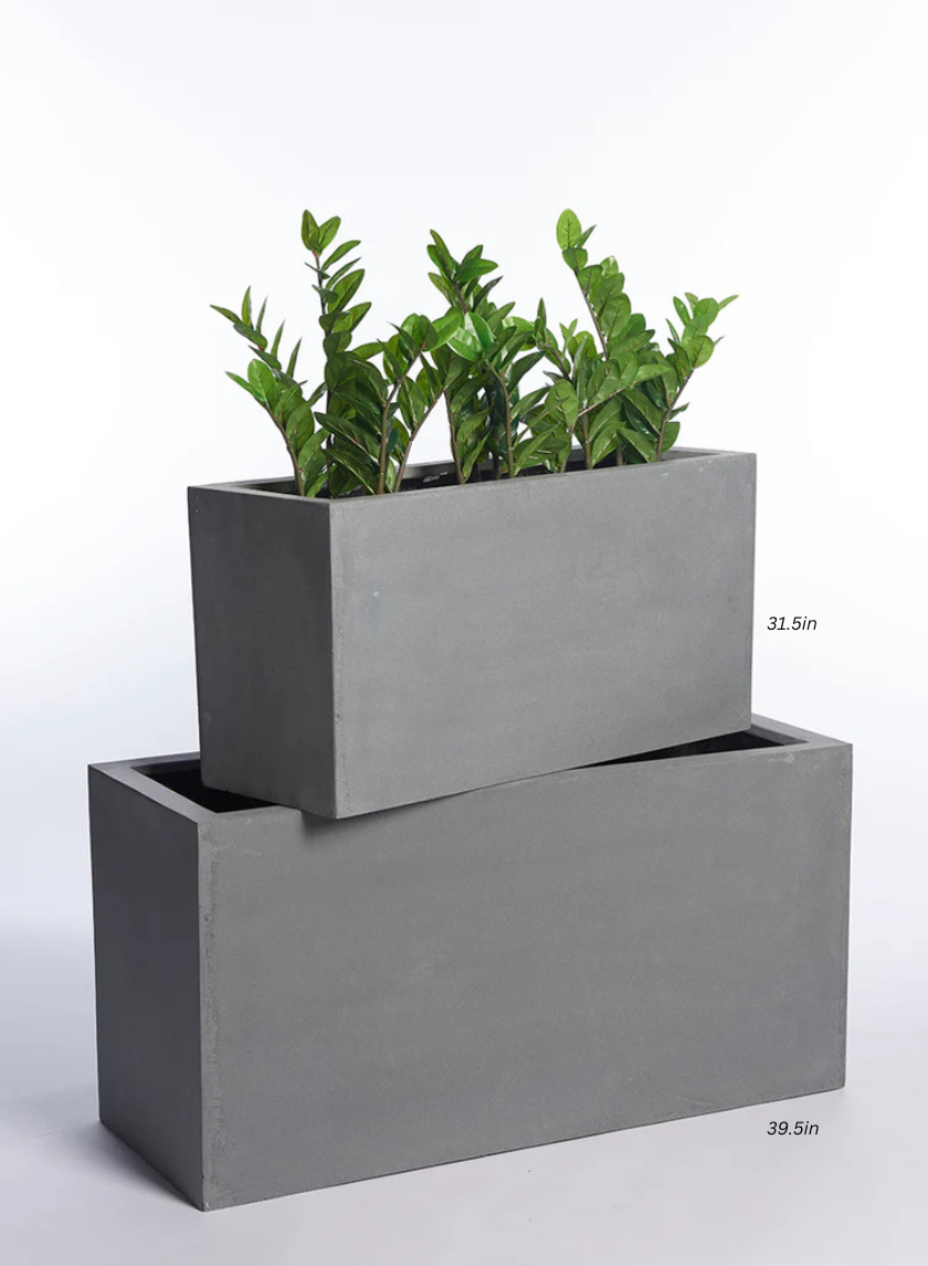 Gray Fiberstone Rectangular Planters Decor Jamaligarden