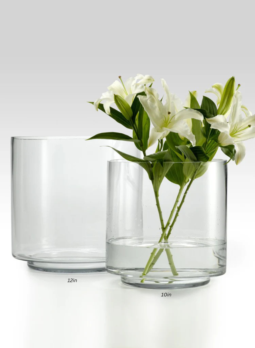 Round Glass Vase with Raised Bottom Decor Jamaligarden
