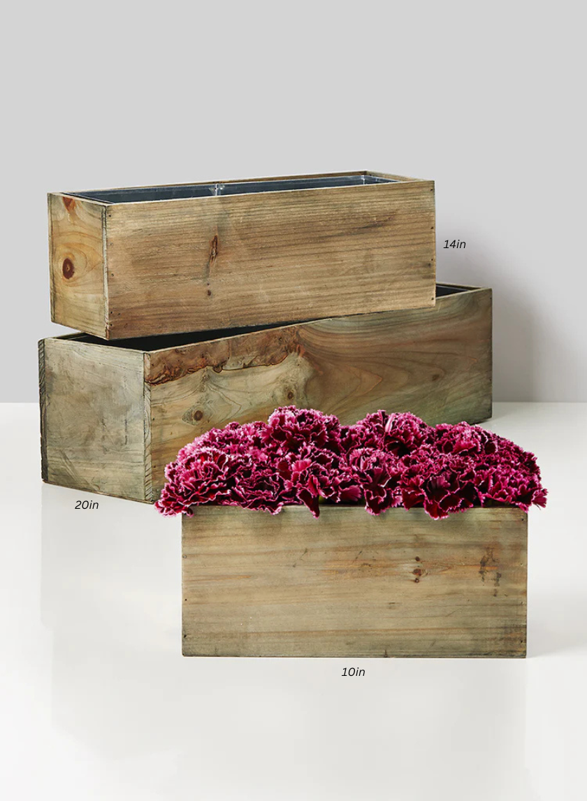 Aged Pine Wood Flower Boxes Decor Jamaligarden