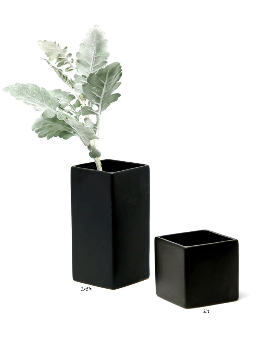 Square Matte Black Ceramic Decor Jamaligarden