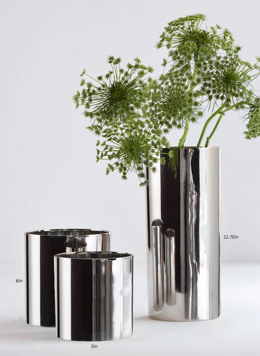 Nickel Plated Aluminum Cylinder Decor Jamaligarden