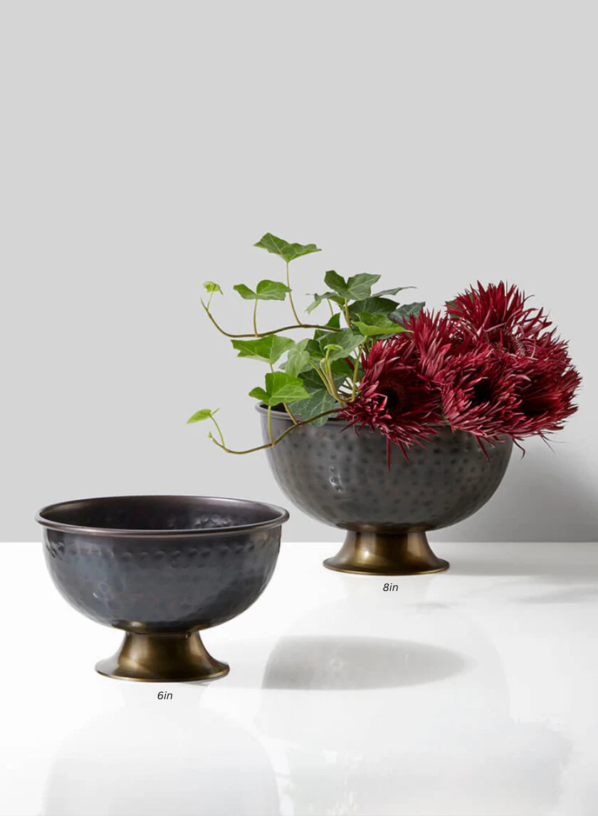 Footed Hammered Copper Bowls Decor Jamaligarden