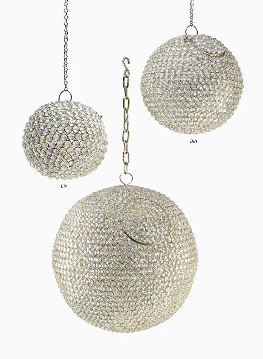 Hanging Nickel &amp; Crystal Balls Decor Jamaligarden