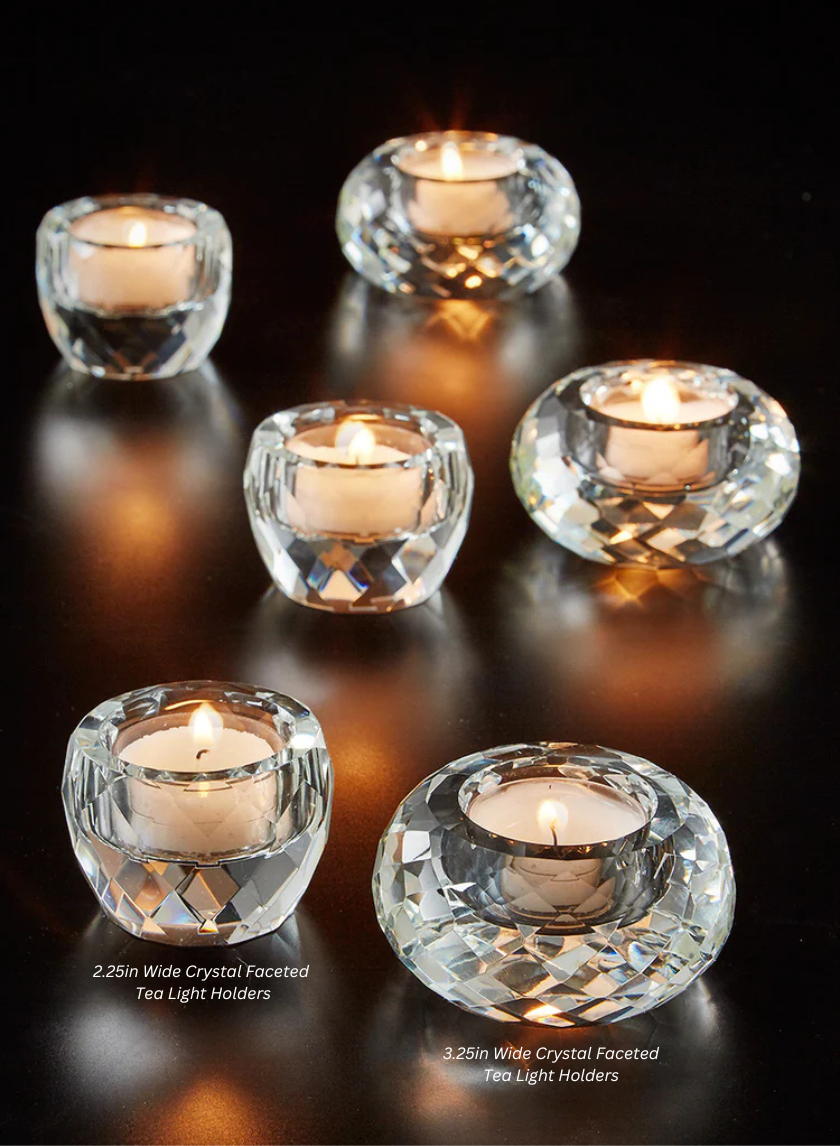 Crystal Faceted Tea Light Holders Decor Jamaligarden