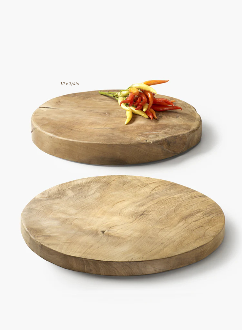 Round Teak Wood Boards Decor Jamaligarden 12 x 3/4in EACH