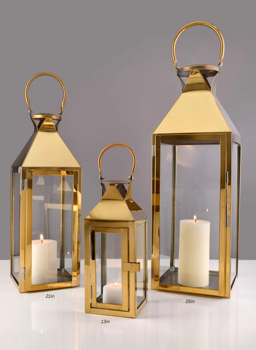 Gold Soho Stainless Steel Lanterns Decor Jamaligarden